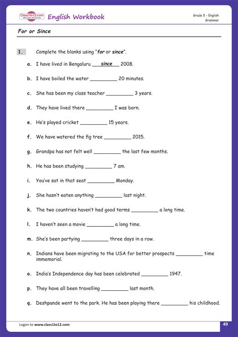 Year 5 Grammar Worksheets