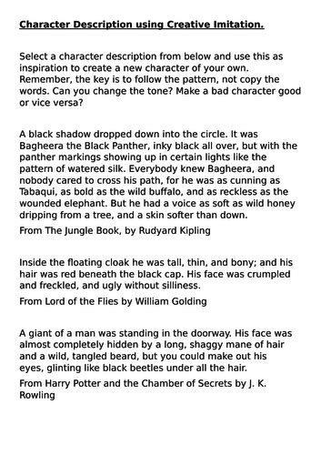 Year 6 Character Description