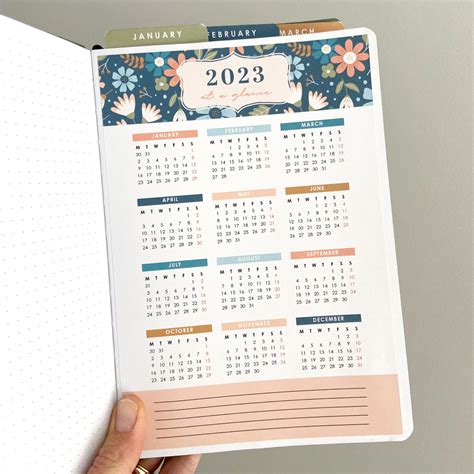 2023 2024 Yearly calendar printable planner insert dated Etsy