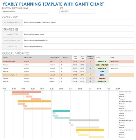Yearly Plan Template