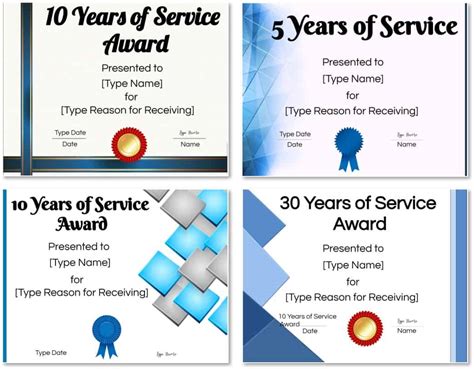 Years Of Service Award Template