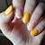 Yellow Nails With Flower Design