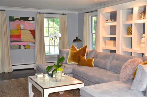 Yellow Blue Grey Living Room Color Scheme