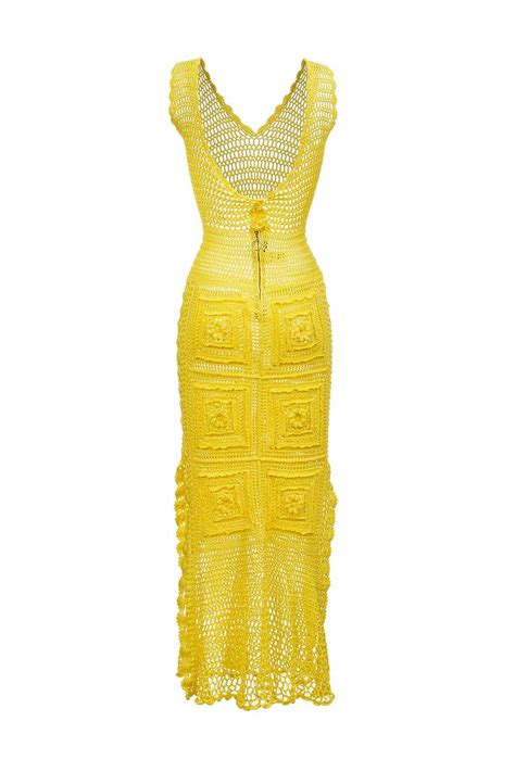 Yellow Crochet Dress