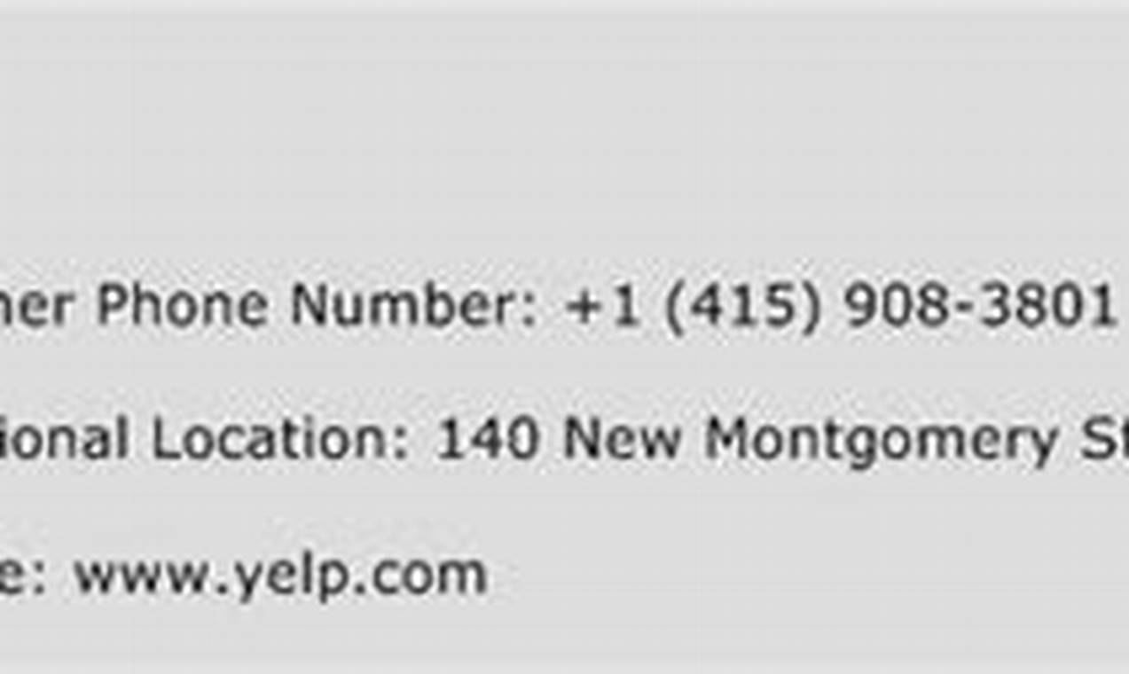 Yelp contact number