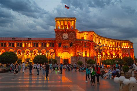 Yerevan Republic Square Night