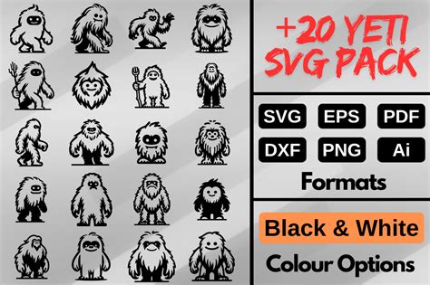 Unleash the Magic of Winter Wonderland with Stunning Yeti SVG Graphics!