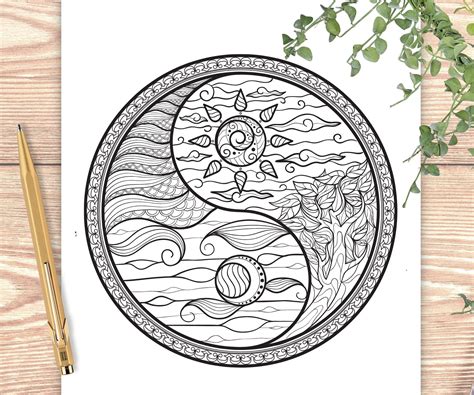 Yin Yang Coloring Pages