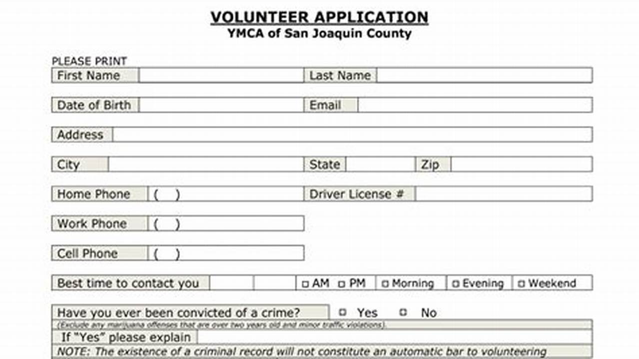 Ymca Application Form 2025