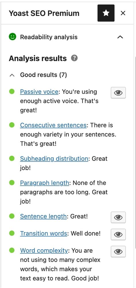 Yoast SEO readability featured snippet