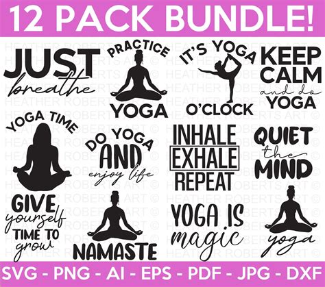 Download Yoga SVG Design Bundle | Yoga Pose... Crafts