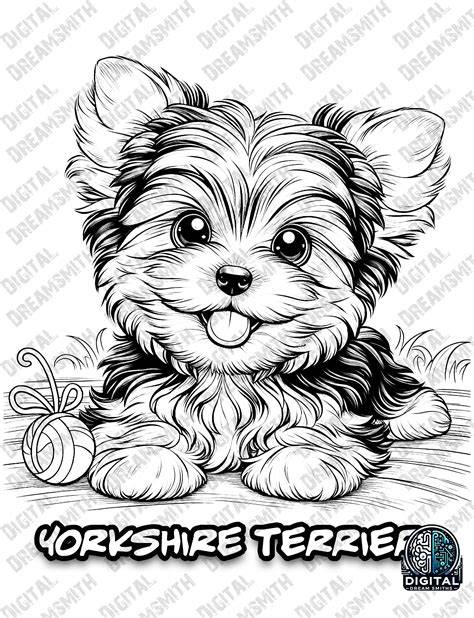Yorkie Coloring Page