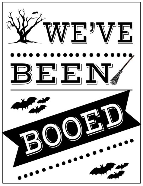 You've Been Booed Black And White Printable