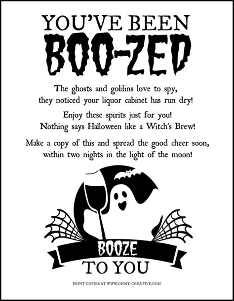 You've Been Boozed Free Printable