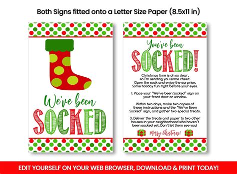 You've Been Socked Free Printable