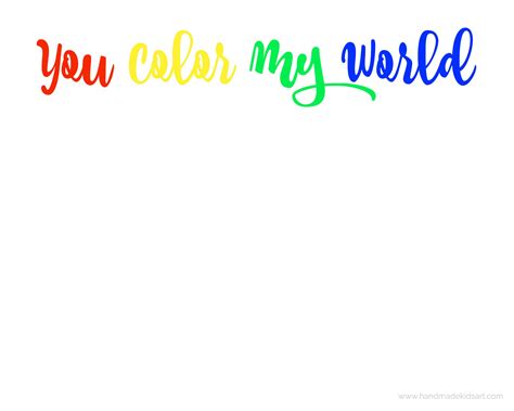 You Color My World Printable