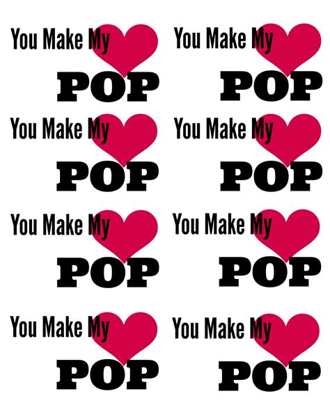 You Make My Heart Pop Valentine Printable