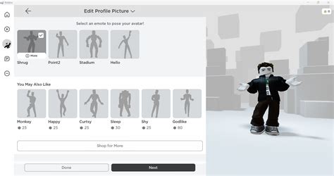 You will be able soon to select an emote to change your Roblox PFP 