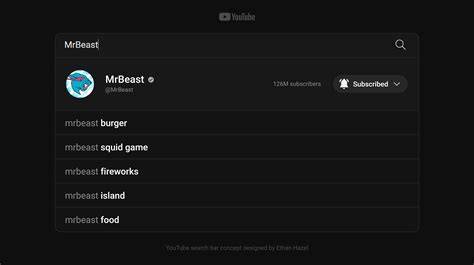 YouTubeでクリエイター名を検索するイメージ