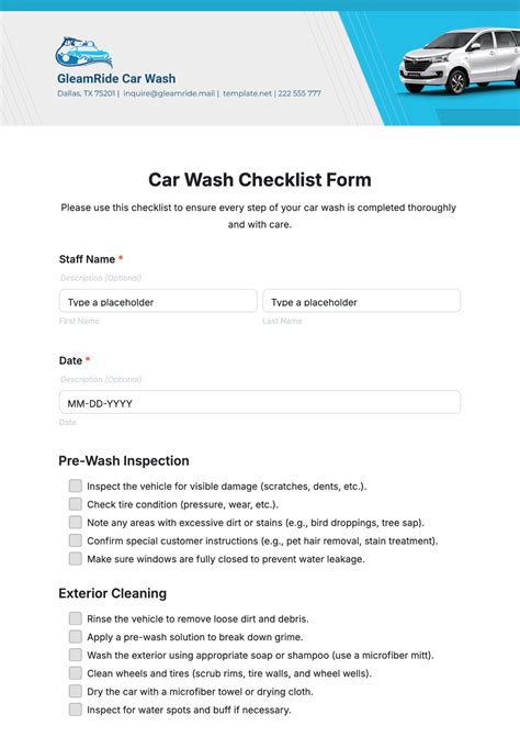 Your Car Wash Bucket Checklist