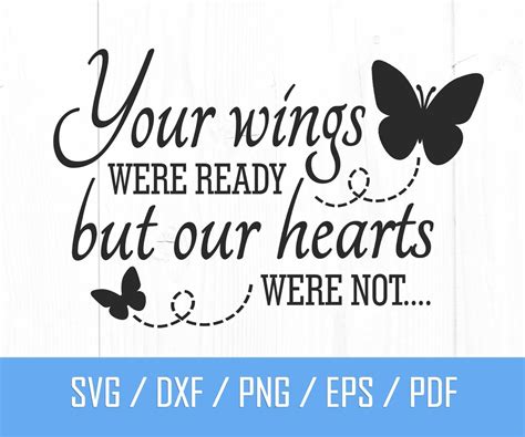 Download Your Wings Were Ready but Our Hearts... SVG File - SVG Design for Cricut Machine