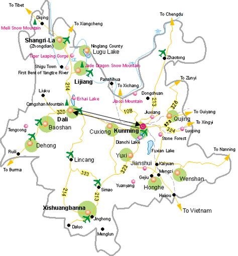 Yunnan Tour Route
