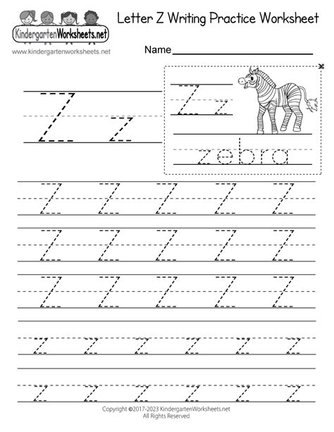 Z Practice Worksheet — db-excel.com
