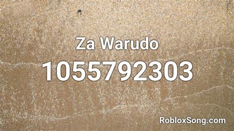 Za Warudo Roblox ID - Roblox Music Codes | Roblox, Songs, Coding