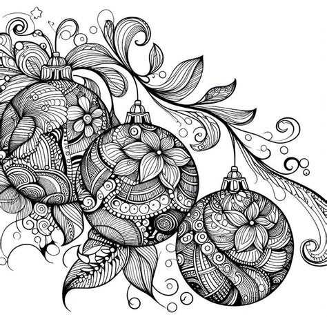 Zentangle Christmas Coloring Pages