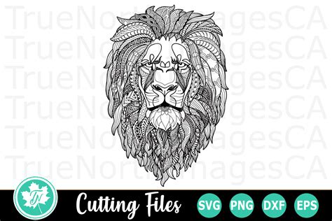 Download Zentangle Lion Svg File Files DXF Files