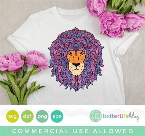 Download Zentangle Lion Svg File Files For Crafts