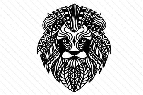Download Zentangle Lion Svg File Printable