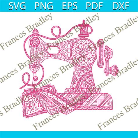 Unleash your creativity with Zentangle Sewing Machine SVG Freebie - The Ultimate Crafting Companion for Creative Makers