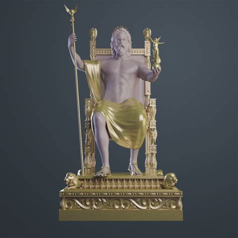 Zeus Statue 3D PNG