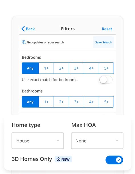 Zillow advanced search filters