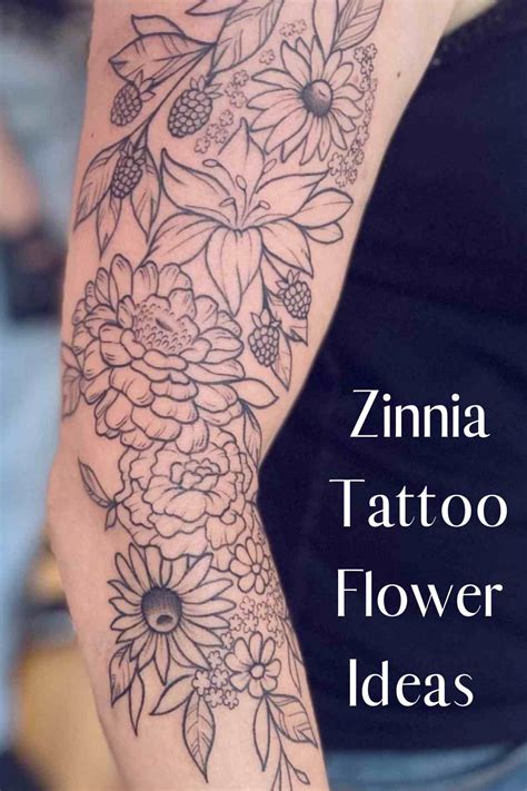 Zinnia Flower Tattoo