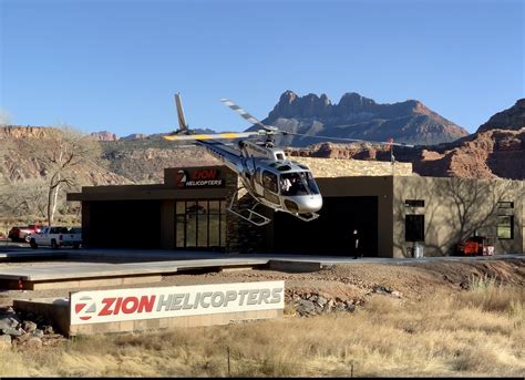 Helicopter taking off near Zion