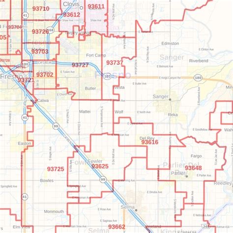 Zip Code Map Of Fresno Ca