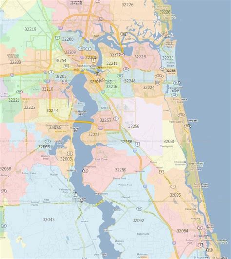 Zip Code Map Of Jacksonville Florida