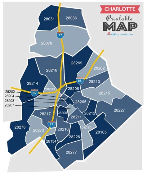 Zip Codes For Charlotte Nc Map