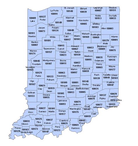Zip Codes Indiana Map