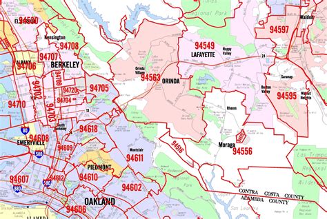 Bay Area Zip Code Map (Counties colorized) Otto Maps
