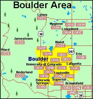 Zip Code Map Boulder Co