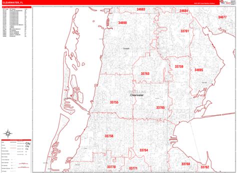 Clearwater FL Zip Code Map