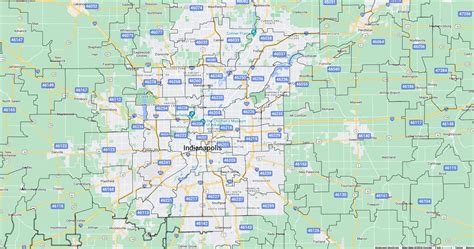 ZIP Code Wall Map of Indianapolis, IN ZIP Code Map Not