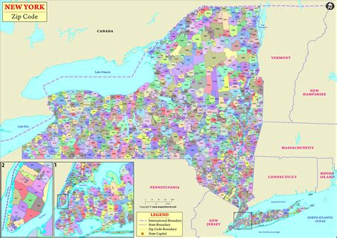 New York State Zip Code Map Printable Map