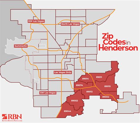 Henderson Nevada Zip Code Wall Map (Red Line Style) by MarketMAPS