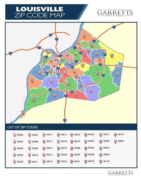 Louisville KY Zip Code Map