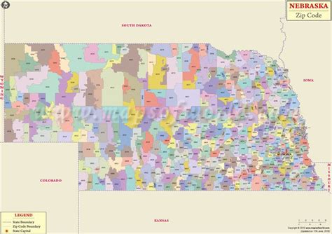 Nebraska Zip Code Map, Nebraska Postal Code Zip code map, Map, Zip code