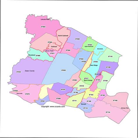 Newark Nj Zip Code Map Map Vector